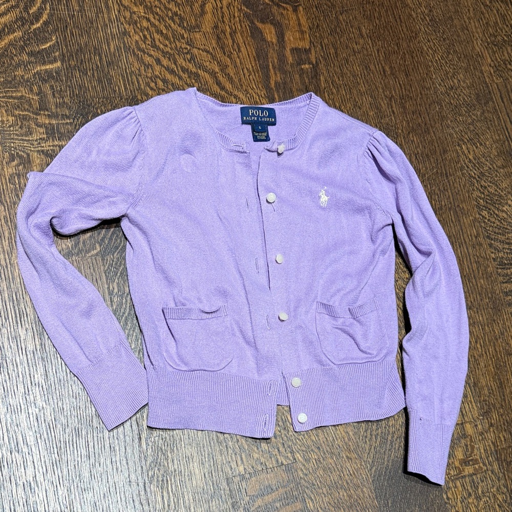 Polo by Ralph Lauren Purple Kids Cardigan